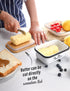 Metal Butter Dish with Lid for Countertop,Large Butter Container with Stainless Steel Multipurpose Butter Knife, Butter Keeper with Double High-qu...