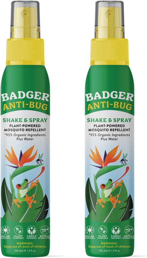 Badger Bug Spray, Non-DEET Mosquito Repellent with Citronella & Lemongrass, Natural Bug Spray for People, Family Friendly Bug Repellent, 4 fl oz (...
