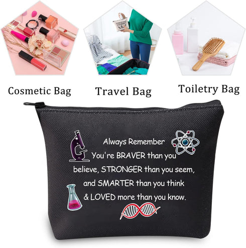 MBMSO Science Gifts Makeup Bag Chemists Biologist Physicist Teacher Student Gifts Zipper Pouch Cosmetic Bag Travel Bag Toiletry Organizer (Science...