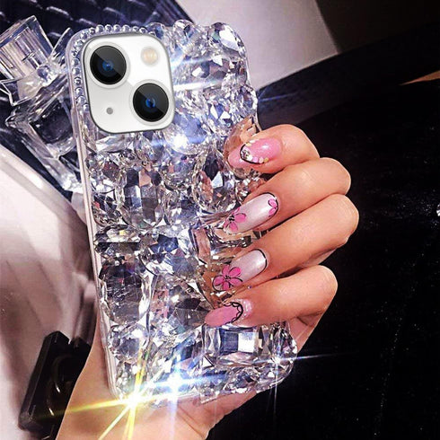 Bonitec Compatible with iPhone 13 Case for Women 3D Glitter Sparkle Bling Case Luxury Shiny Crystal Rhinestone Diamond Bumper Clear Gems Cute Prot...