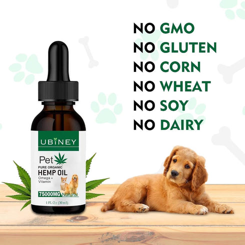 Hemp Oil for Dogs and Cats,2-Pack Hemp for Dogs 100% Organic with Omega 3, 6, and 9 Fatty Acids (2 Oz), Vitamin E, C, Cat and Dog Anxiety Relief, ...