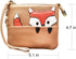 Fox Pattern Leather Coin Purse Keychain Change Pouch Wallet with Zippered(brown)...