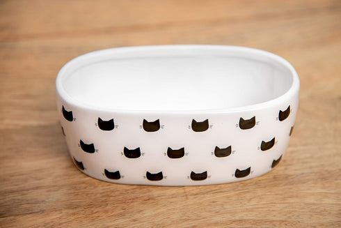 Park Life Designs 5.25" Oval Cat Dish (Monty (White))...