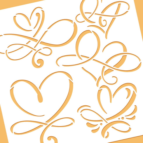 BENECREAT Love Sign Stencil, 12x12" Infinity Heart Plastic Reusable Drawing Stencils Decoration Template for Painting on Scrapbook Fabric Floor Fu...