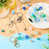 Beadthoven Beadable Keychain Bars with Beads, DIY Bead Keychain Making Kit 3pcs Metal Keychain Bars Blanks 36pcs Bubblegum Beads Colorful Acrylic ...