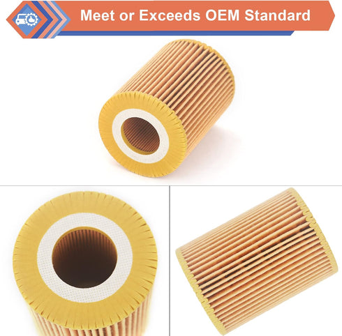 2Pcs Oil Filter Compatible With Mercedes-Benz Freightliner Jeep Dodge Vehicle E350 GL350 ML350 R320 R350 S350 Sprinter 2500 3500 Grand Cherokee 20...
