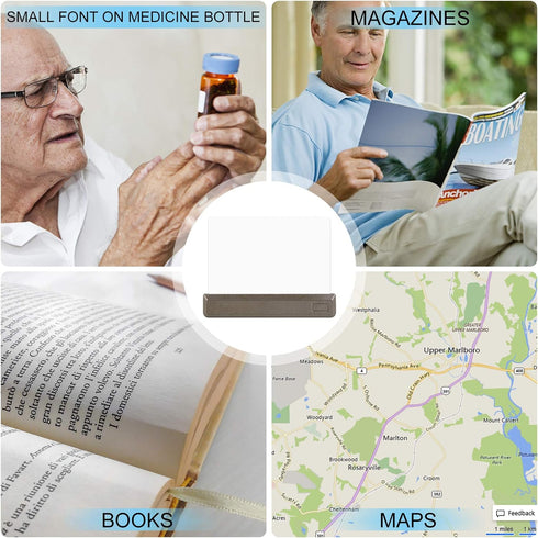 Full Page Magnifier, Ultra Bright 12 LEDs Handheld Magnifying Glass with Cool/Warm White Light, Adjustable Brightness Illunimated Magnifier for Ey...