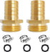 2Pcs 1/2" Barb x 3/4" Male GHT Thread Hex Brass Garden Water Hose Pipe Connector Copper Fitting with Stainless Clamp House/Boat/Lawn/Power Wash/Ir...