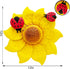 12 Inches Metal Flower Wall Art Garden Decor Cute Ladybug Flowers Decorations Hanging for Outside Yard Porch Lawn (Yellow)...