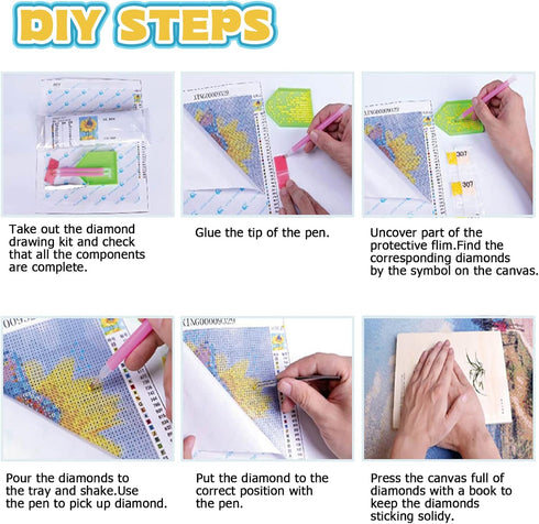 Perycomly Diamond Painting Kits for Adults, 5D Landscape Diamond Art Kits, Full Drill Rhinestone Diamond Painting Kit for Beginners, Great Gift De...