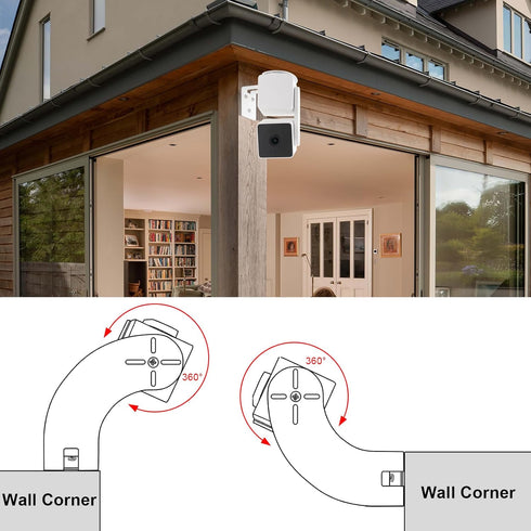 2Pack Outside Corner Wall Mount Bracket for Wyze Cam Pan V3,Wyze Cam V4,Maximum Coverage of 270° on Both Sides of The House,Reducing Blind Spots,E...