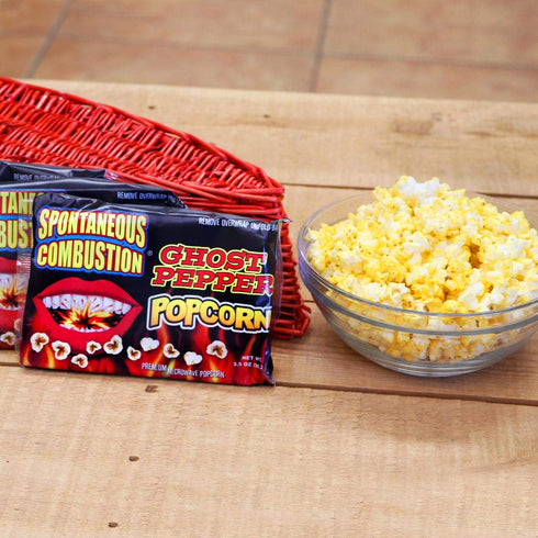 3 Pack Spontaneous Combustion Microwave Ghost Pepper Popcorn - For Those Brave Souls That Can Take the Heat....