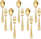E-far 10-Piece Gold Toddler Utensils, Kid Stainless Steel Silverware Set, Children Safe Forks and Spoons Set for Self Feeding, Healthy & Non-Toxic...