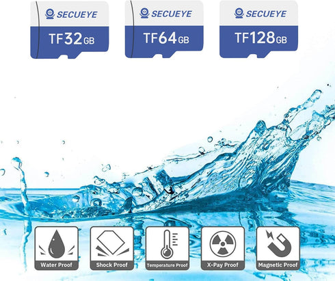 SECUEYE 128GB TF Memory Card Class 10 FAT32 High Speed Reading/Writing 24/7 Recording for Security Camera Dash Cam and More...