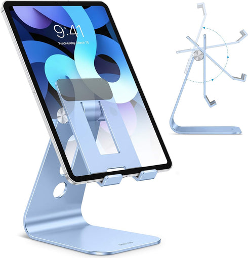 OMOTON Adjustable Tablet Stand for Desk, Upgraded Longer Arms for Greater Stability, T2 Tablet Holder with Hollow Design for Bigger Sized Phones a...