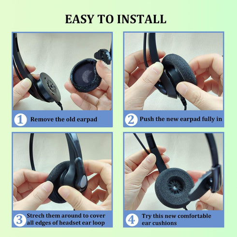 Replacement Ear Cushions for Plantronics Headset, Foam Ear Pads Compatible with Plantronics Blackwire C320 3210 3220 3320 3225 HW251N HW261N HW510...