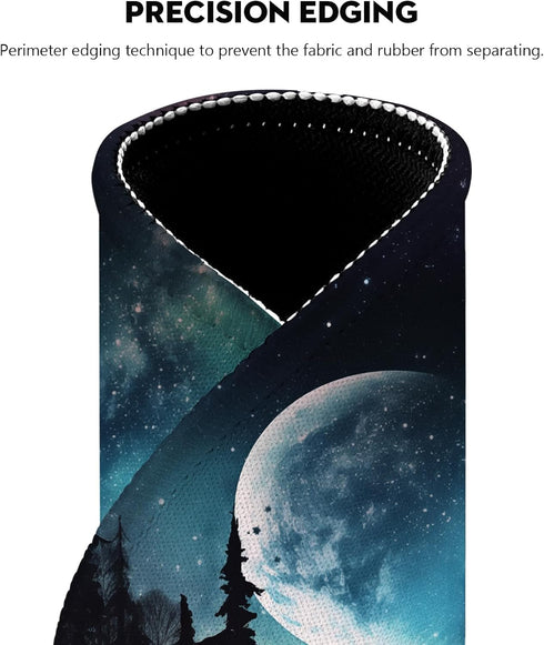 Cosmic Wonder Crescent Moon and Galaxy Mouse Pad - A Celestial Journey for Your Desktop, Stitched Edges Non-Slip Rubber Base Mouse Pads for Comput...