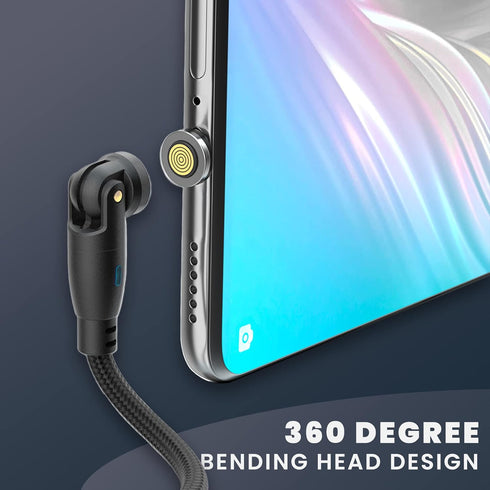 360 PRO 100W USB-C Magnetic Phone Charger (Pack of 2) - 6 in 1 Magnet Charging Cable Fast Charging & Data - Works with i-Products, Type-C and Micr...