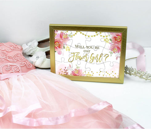 Lillian Rose Gift, Will You be Our Flower Girl Puzzle, One Size, Pink...
