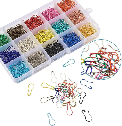 KISSITTY About 600pcs/box 15 Colors Bulb Safety Pins 22mm Calabash Quilting Sewing Pin for Clothing Crafting Home Office Use Art Craft Sewing Jewe...