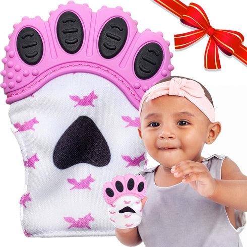 ® Teething Mitten | Pink Unicorn Teething Paw...