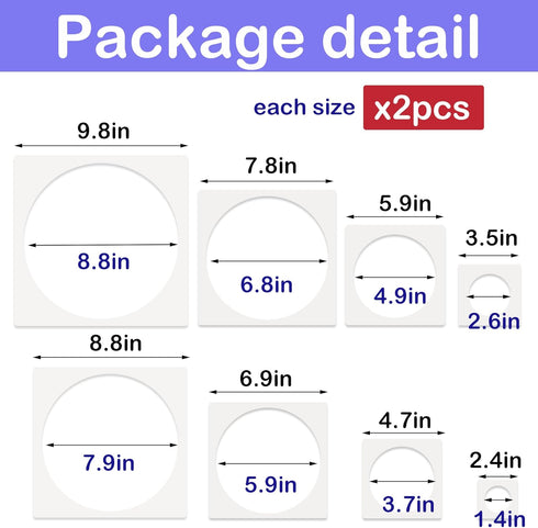Circle Stencils for Drawing,16 Pcs Plastic Large to Small Different Sizes Circle Templates for Painting,Spraying on Wall Wood-Reusable...