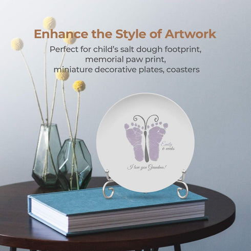 TR-LIFE Plate Stands for Display - 4 Inch Plate Holder Display Stand + Metal Easel Stand for Picture Frame, Decorative Plates, Photo, Book, Collec...