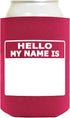 Personalized Can Cooler Hello My Name is Name Tag Set 6-Pack Can Drink Sleeves and Marker...