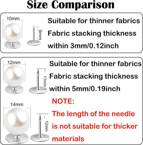 18 Sets No Sew Pearl Buttons Brooch Cover Up Buttons Pearl Pins Removable Reusable for Clothes DIY Clothing Accessories(Mix)...