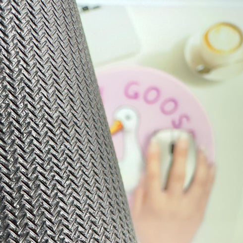 Pink Cute Mouse Pad Round, Small Mousepad Silly Goose Association, Funny Round Mouse Pad for Desk, Computer Mouse Pads for Wireless Mouse, Desk Ac...