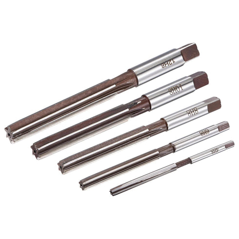 uxcell Hand Reamers Set 4mm 6mm 8mm 10mm 12mm H8 Accuracy Alloy Tool Steel 6 Flutes Straight Shank Milling Cutter Tool 5pcs...