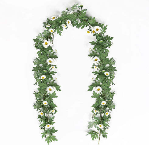 SOMYTING Artificial Daisy Garland Decorative Fake Flower Vine Hanging 5.6Ft Silk Flower Greenery for Home Garden Outdoor Ceremony Wedding Arch Flo...