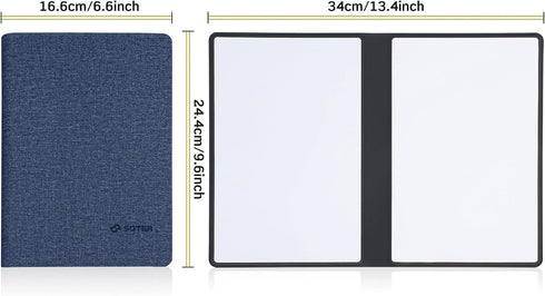 SOTER Small Dry Erase White Board, Mini Desktop Whiteboard, Double Sided, Portable, Foldable, Dry Erase Notebook, Ideal for Homeschooling Office a...