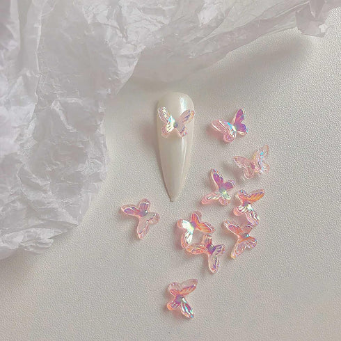 3D Butterflies Nail Art Charms, Maxleaf 200PCS Cute Nail Rhinestones Kit 3D Crystal Nail Butterflies Resin Nail Art Manicures Nail Accessories for...