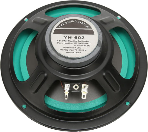 6.5in Car Audio Speaker Subwoofer, 160W High Power Bass Surround Sound Stereo Subwoofer Speaker System 93 DB, 4 Ohm, 50 Oz Magnet, 70Hz-18KHz Voic...