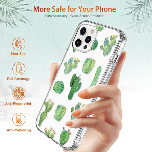 GiiKa for iPhone 12 Pro Max Case with Screen Protector, Clear Full Body Shockproof Protective Floral Girls Women Hard Case with TPU Bumper Cover P...