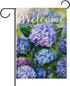 Welcome Spring Floral Flowers Garden Flag Double Sided, Hydrangea Decorative Yard Outdoor Home Small Decor, Summer Farmhouse Burlap Outside House ...