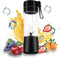 Personal Blender for Shakes and Smoothies, USB Rechargeable Shaker, Portable Juicer with Six Cutters, 380ML Juice Bottle for Travel Gym?Black?...