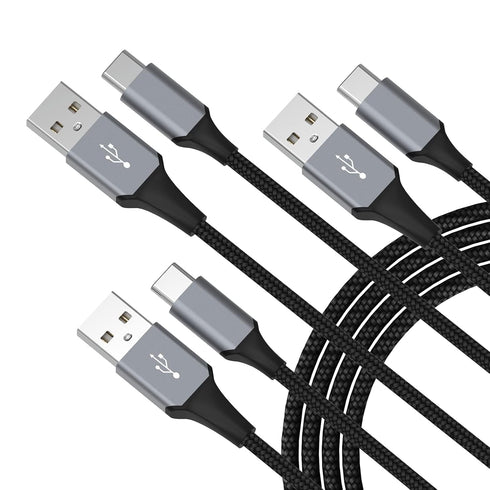 USB C Cable 3-Pack(3ft/6ft/6ft), USB A to USB C Fast Charger Cord Nylon Braided Compatible with 15/Plus/Pro/Pro Max?Galaxy S22 S21 A51 S10 S9, and...