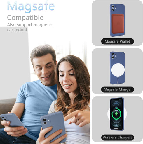 UEEBAI Liquid Silicone Wireless Charging Phone Case for iPhone 13 6.1 inch, Built-in Magnets Compatible with MagSafing Faster Charging Slim Fit So...