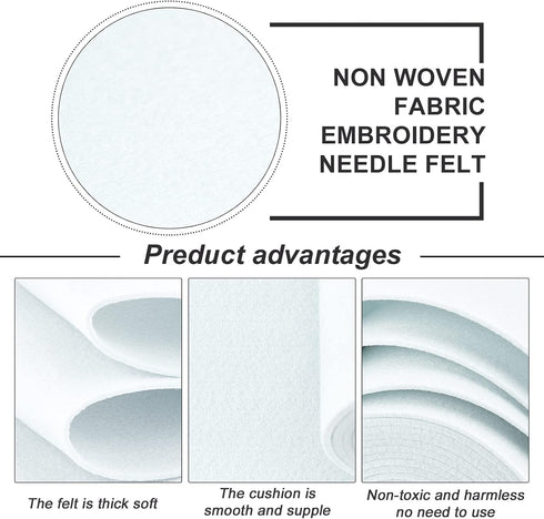 BENECREAT 19.7ftx5.5" Felt Fabric Craft White Nonwoven Felt Roll Padding Felt Fabric for Cushion, DIY Craft, Patchwork Sewing, 3mm Thick...