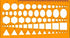 KUDOS.JP Circle Template Ruler 5 Patterns Stencil Assorted - Circle, Ellipse, Hexagon, Square, Triangle Japan Import...