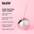 Blush Silver Disco Ball Cup with Straws for Parties - 16 Ounce Cute Sparkly Glitter Cocktail Disco Ball Drink Tumbler, Party Supplies...