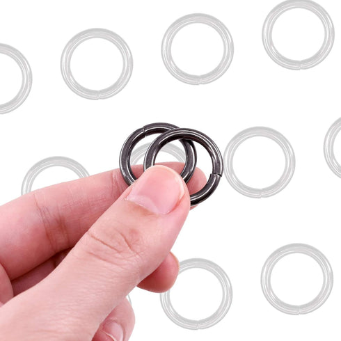Swpeet 60Pcs Heavy Duty 3/5 Inch - 16mm Gun-Black Multi-Purpose Metal O Ring Metal Rings for Hardware Bags Ring Hand DIY Accessories Keychains Bel...