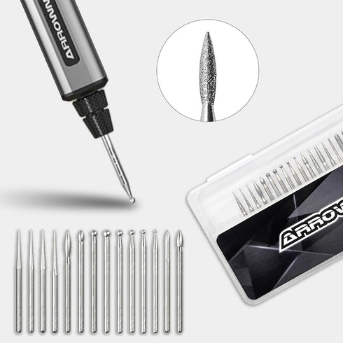 AM ARROWMAX Carving Bits Wood Engraving Router Bit with (2.35mm) Shank, 24 Pcs Engraving Bits to Meet Your Different Needs, Durable Rotary Tools A...