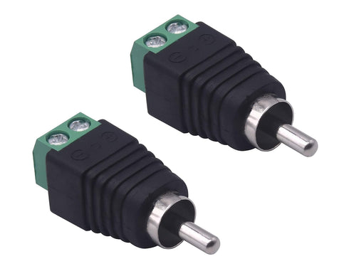 RCA Plugs for Speaker Wire, RCA to AV Screw Terminal Connector, Phono RCA Male Plug Solderless Converter Audio/Video Speaker Wire Connectors Solde...