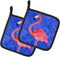 Caroline's Treasures 8685PTHD Flamingo Pair of Pot Holders Kitchen Heat Resistant Pot Holders Sets Oven Hot Pads for Cooking Baking BBQ, 7 1/2 x 7...