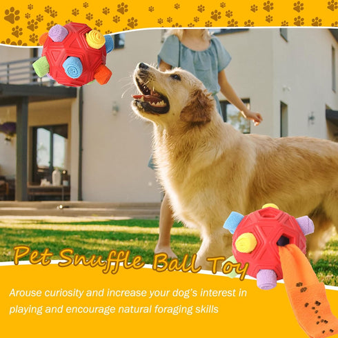 Snuffle Ball for Dogs,Encourage Foraging Skills Training Puzzle Feeders Toy,Interactive Dog Foraging Toys,Chew Toys for Small/Medium/Large Dogs (R...