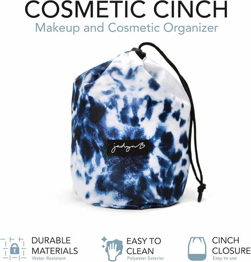 Jadyn Cinch Top Compact Travel Makeup Bag and Cosmetic Organizer for Women (Tie Dye)...