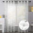 Silver Foil Print Voile Sheer Curtains, Leaves Grommet Top Window Drapes 72 Inches Long, Luxury Metallic Bronzing Treatment Panels for Home Window...